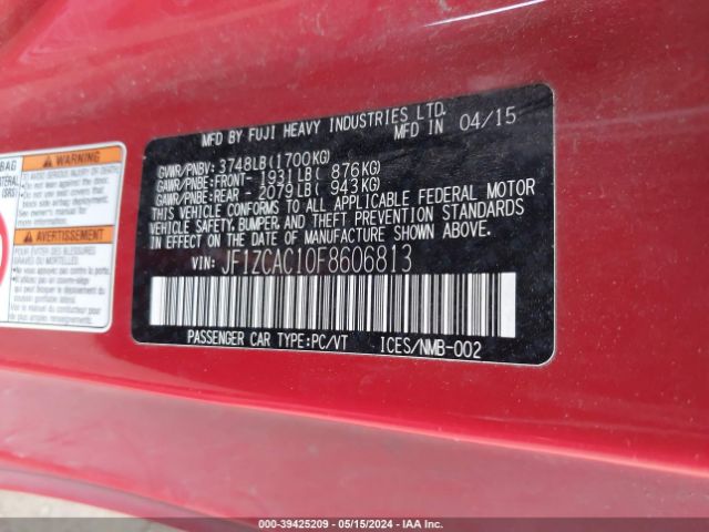 Photo 8 VIN: JF1ZCAC10F8606813 - SUBARU BRZ 