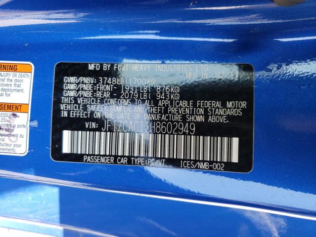 Photo 11 VIN: JF1ZCAC11H8602949 - SUBARU BRZ 2.0 LI 