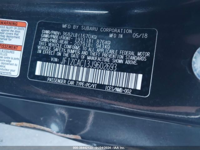 Photo 8 VIN: JF1ZCAC13J9602693 - SUBARU BRZ 