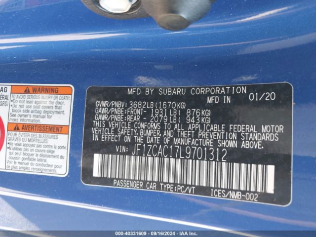 Photo 8 VIN: JF1ZCAC17L9701312 - SUBARU BRZ 