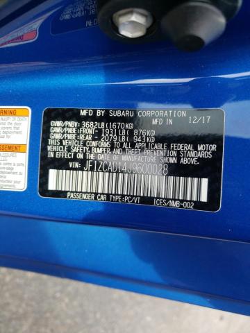 Photo 9 VIN: JF1ZCAD14J9600028 - SUBARU BRZ 2.0 TS 