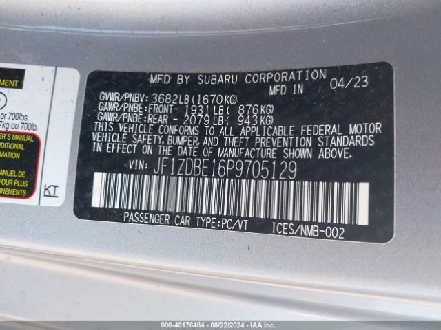 Photo 8 VIN: JF1ZDBE16P9705129 - SUBARU BRZ 