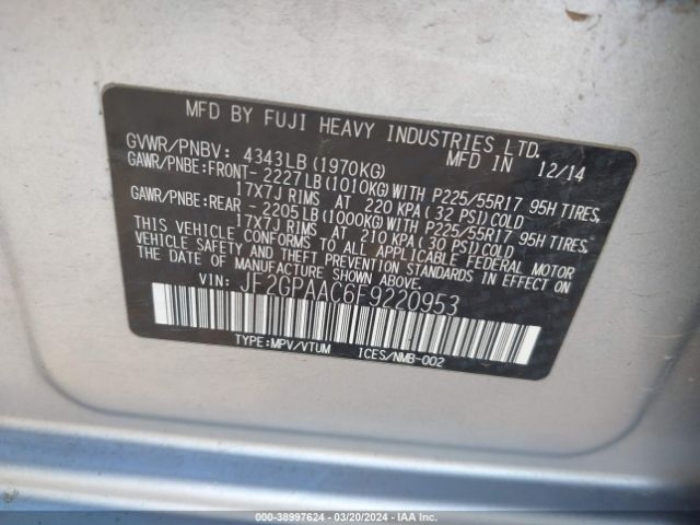 Photo 8 VIN: JF2GPAAC6F9220953 - SUBARU XV CROSSTREK 