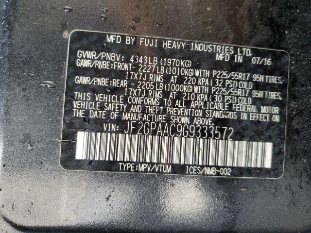 Photo 12 VIN: JF2GPAAC9G9333572 - SUBARU CROSSTREK 