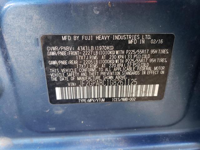 Photo 12 VIN: JF2GPABC1G8261125 - SUBARU CROSSTREK 