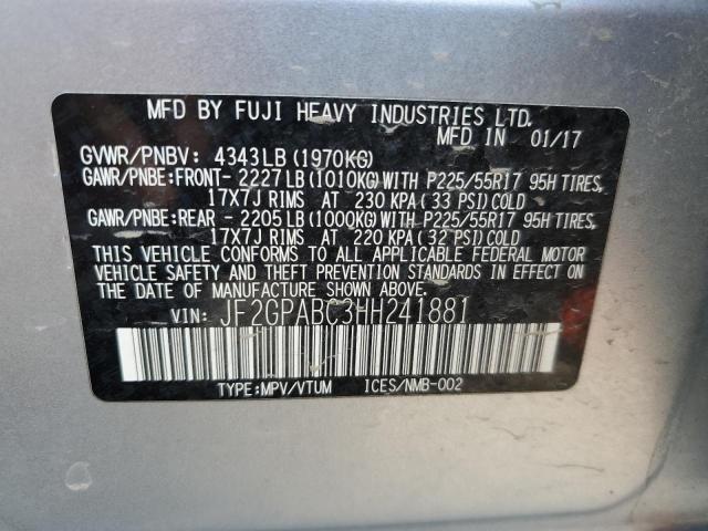 Photo 11 VIN: JF2GPABC3HH241881 - SUBARU CROSSTREK 