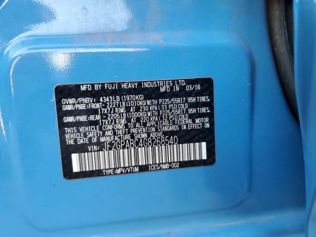 Photo 11 VIN: JF2GPABC4G8268540 - SUBARU CROSSTREK 