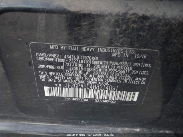 Photo 8 VIN: JF2GPABC4H8214091 - SUBARU CROSSTREK 