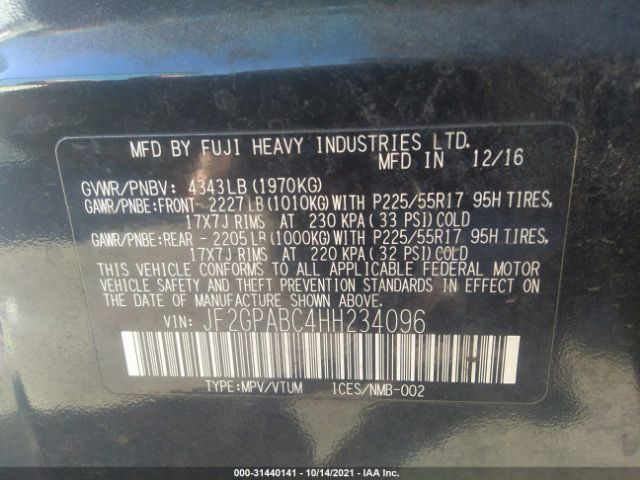 Photo 8 VIN: JF2GPABC4HH234096 - SUBARU CROSSTREK 