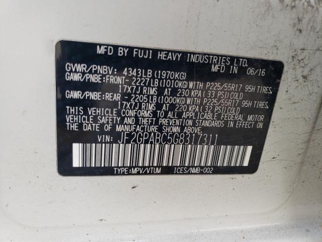 Photo 11 VIN: JF2GPABC5G8317311 - SUBARU CROSSTREK 