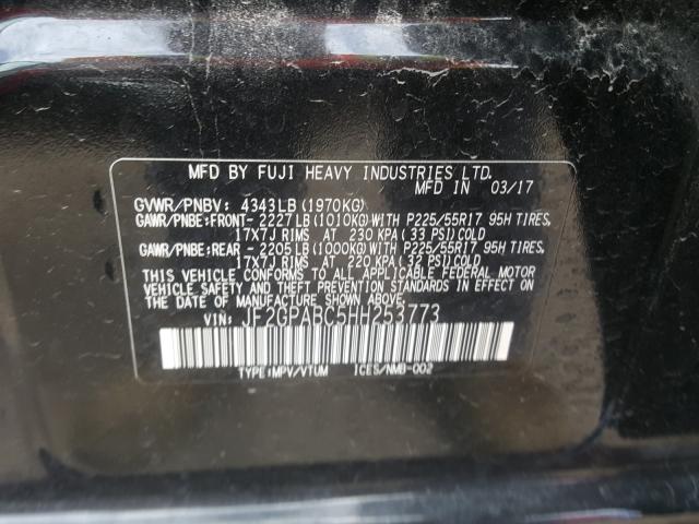 Photo 9 VIN: JF2GPABC5HH253773 - SUBARU CROSSTREK 