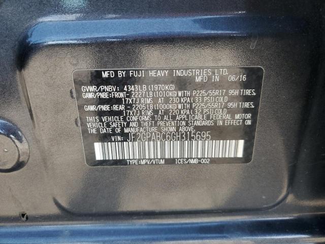 Photo 12 VIN: JF2GPABC6GH315695 - SUBARU CROSSTREK 