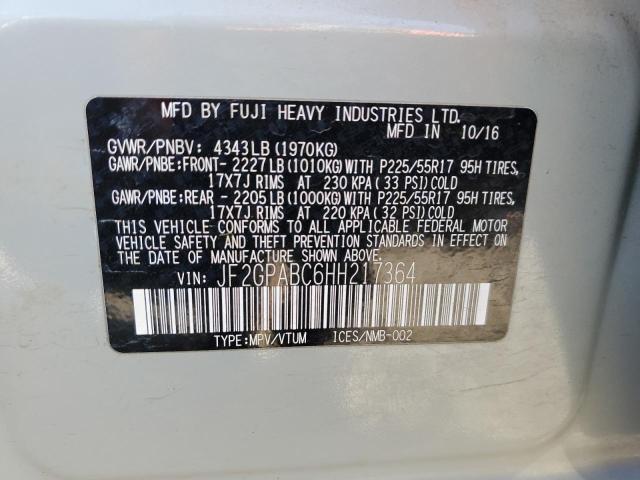 Photo 11 VIN: JF2GPABC6HH217364 - SUBARU CROSSTREK 