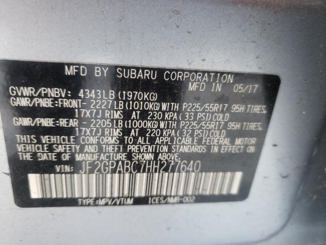 Photo 9 VIN: JF2GPABC7HH277640 - SUBARU CROSSTREK 