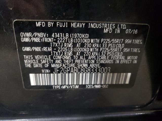 Photo 9 VIN: JF2GPABC8G8333003 - SUBARU CROSSTREK 