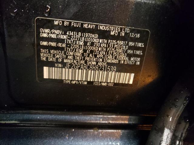 Photo 11 VIN: JF2GPABC8H8231539 - SUBARU CROSSTREK 