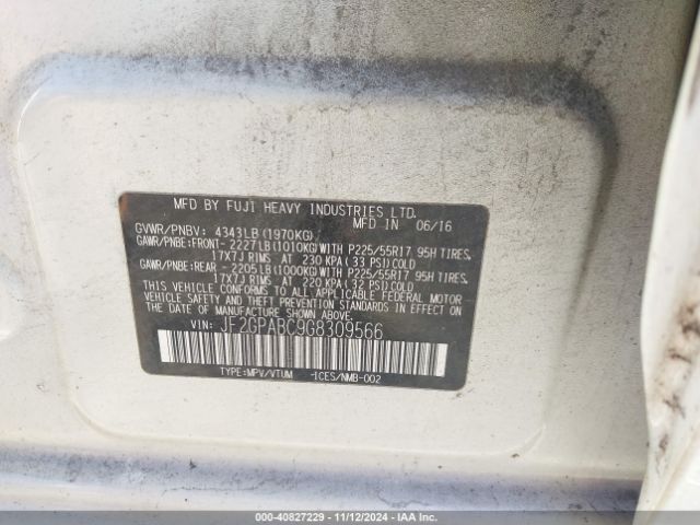 Photo 8 VIN: JF2GPABC9G8309566 - SUBARU CROSSTREK 