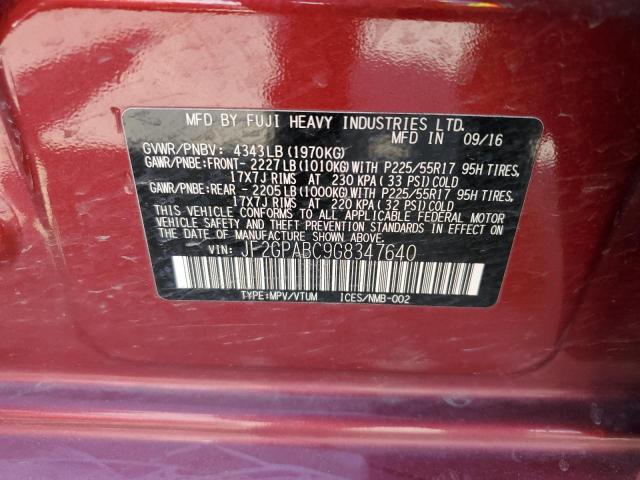 Photo 12 VIN: JF2GPABC9G8347640 - SUBARU CROSSTREK 