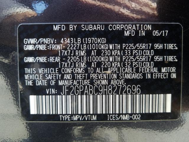 Photo 9 VIN: JF2GPABC9H8272696 - SUBARU CROSSTREK 