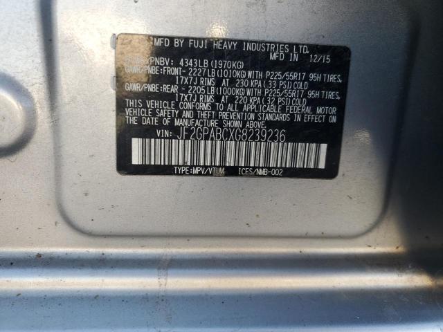 Photo 11 VIN: JF2GPABCXG8239236 - SUBARU CROSSTREK 