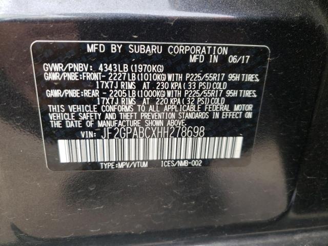 Photo 9 VIN: JF2GPABCXHH278698 - SUBARU CROSSTREK 