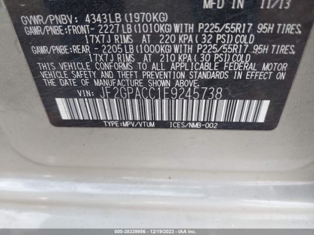 Photo 8 VIN: JF2GPACC1E9245738 - SUBARU XV CROSSTREK 