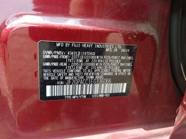 Photo 9 VIN: JF2GPACC1EG336066 - SUBARU XV CROSSTR 