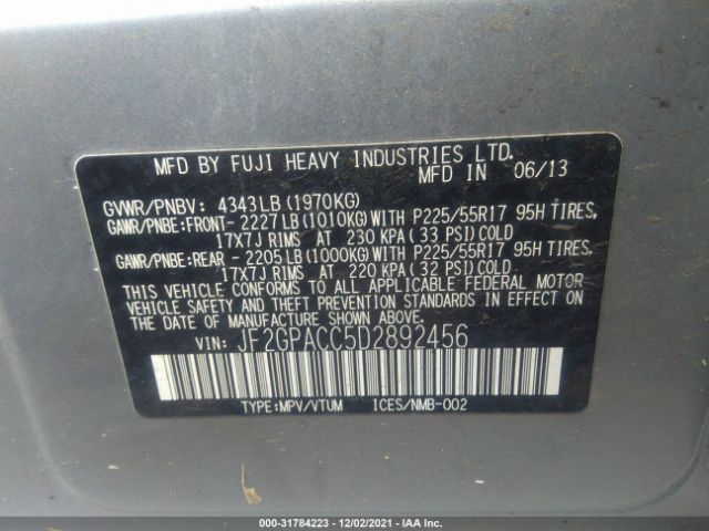 Photo 8 VIN: JF2GPACC5D2892456 - SUBARU XV CROSSTREK 