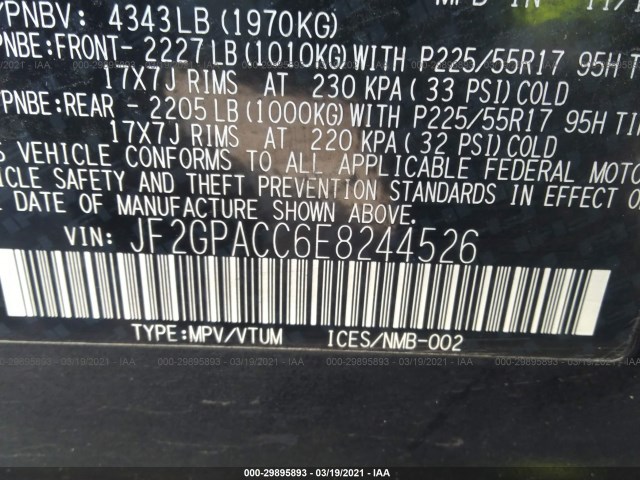 Photo 8 VIN: JF2GPACC6E8244526 - SUBARU XV CROSSTREK 