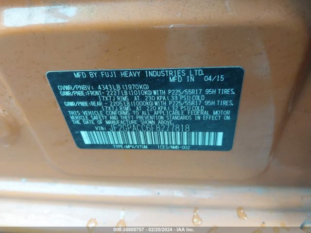 Photo 8 VIN: JF2GPACC6F8277818 - SUBARU XV CROSSTREK 