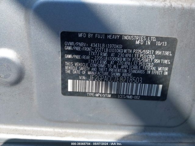 Photo 8 VIN: JF2GPACC7E8218503 - SUBARU XV CROSSTREK 