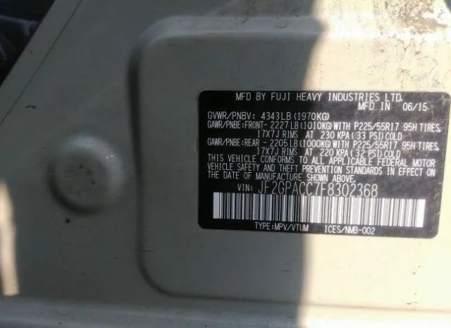 Photo 8 VIN: JF2GPACC7F8302368 - SUBARU XV CROSSTREK 