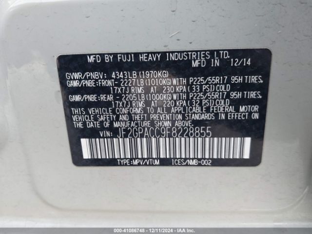 Photo 8 VIN: JF2GPACC9F8228855 - SUBARU XV CROSSTREK 