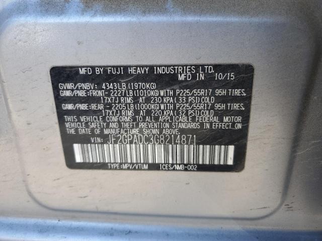 Photo 11 VIN: JF2GPADC3G8214871 - SUBARU CROSSTREK 