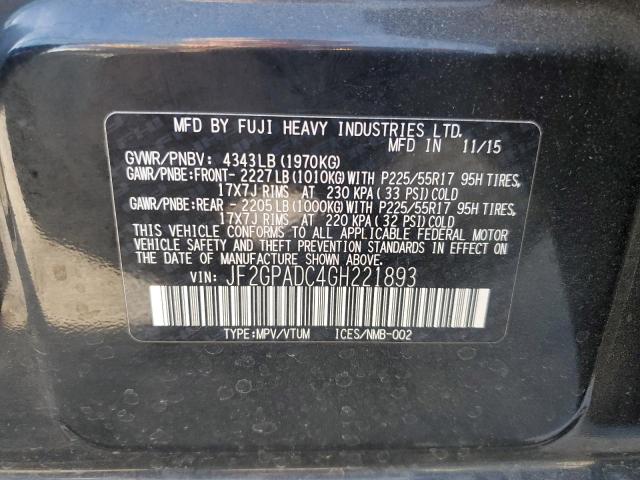 Photo 12 VIN: JF2GPADC4GH221893 - SUBARU CROSSTREK 