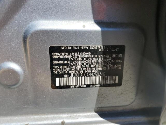 Photo 13 VIN: JF2GPADC4HH250246 - SUBARU CROSSTREK 