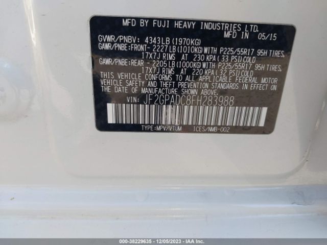 Photo 8 VIN: JF2GPADC8FH283988 - SUBARU XV CROSSTREK 