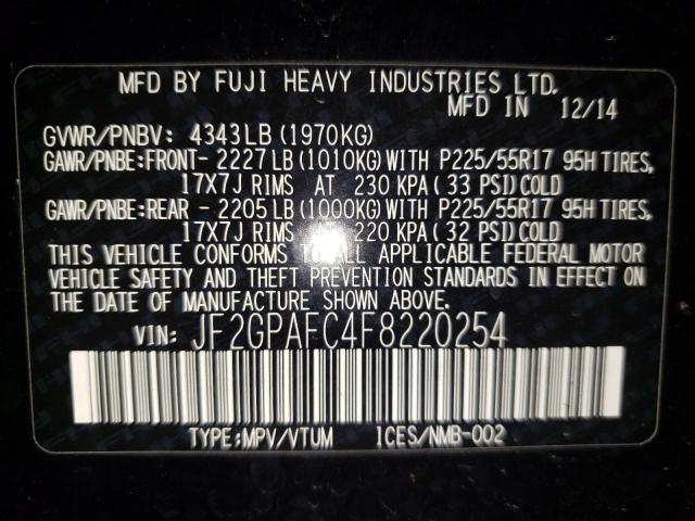 Photo 9 VIN: JF2GPAFC4F8220254 - SUBARU XV CROSSTR 