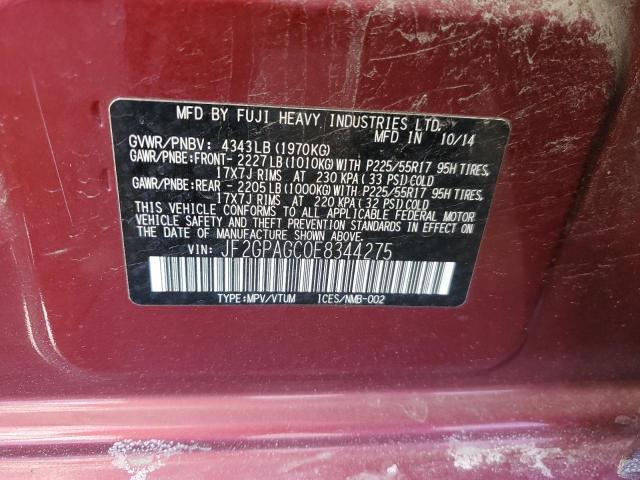 Photo 12 VIN: JF2GPAGC0E8344275 - SUBARU XV CROSSTR 