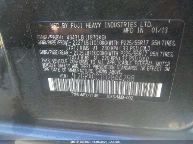 Photo 8 VIN: JF2GPAGC1D2844298 - SUBARU XV CROSSTREK 