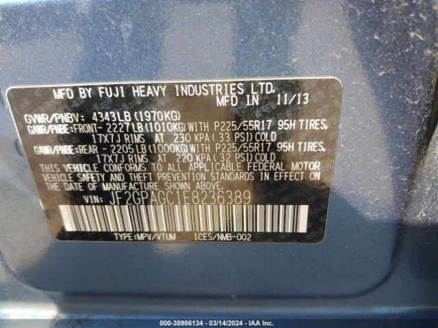 Photo 8 VIN: JF2GPAGC1E8236389 - SUBARU XV CROSSTREK 