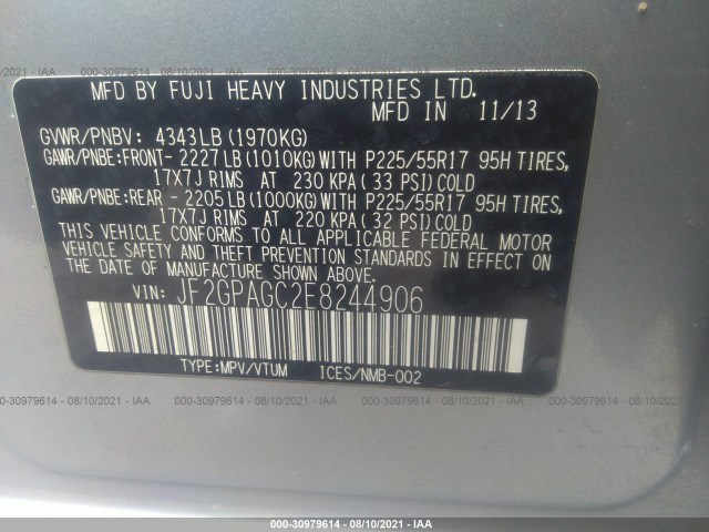 Photo 8 VIN: JF2GPAGC2E8244906 - SUBARU XV CROSSTREK 