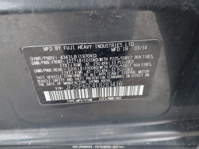 Photo 8 VIN: JF2GPAGC4E8283416 - SUBARU XV CROSSTREK 