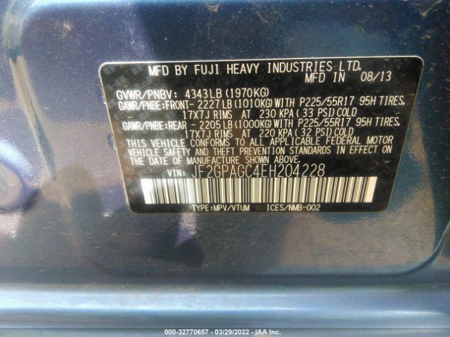 Photo 8 VIN: JF2GPAGC4EH204228 - SUBARU XV CROSSTREK 