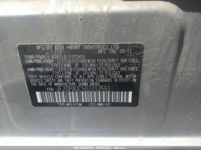 Photo 8 VIN: JF2GPAGC5D2212551 - SUBARU XV CROSSTREK 