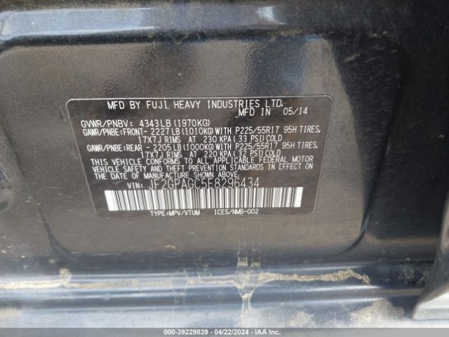 Photo 8 VIN: JF2GPAGC5E8296434 - SUBARU XV CROSSTREK 