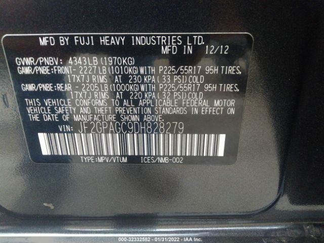 Photo 8 VIN: JF2GPAGC9DH828279 - SUBARU XV CROSSTREK 