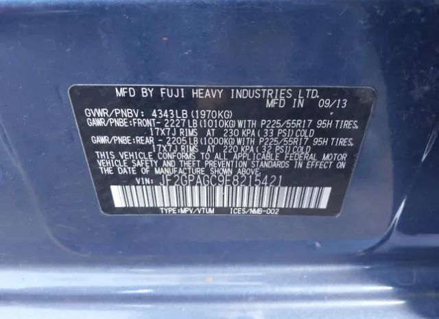 Photo 8 VIN: JF2GPAGC9E8215421 - SUBARU CROSSTREK 