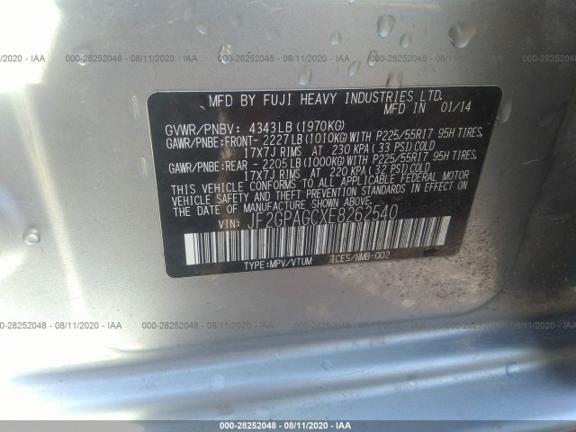 Photo 8 VIN: JF2GPAGCXE8262540 - SUBARU XV CROSSTREK 