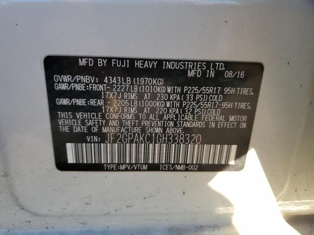 Photo 12 VIN: JF2GPAKC1GH338320 - SUBARU CROSSTREK 